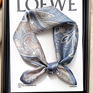 Foulard Carré En Satin Imprimé Paisley Satin De Mûrier Écharpe De Cou Mode Floral Décoratif Pour Femmes