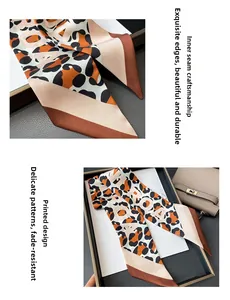 Detail of the leopard print silk scarf showing internal seam and exquisite edge process