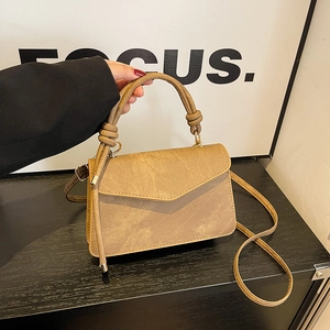 Retro Women Crossbody Bag Matte PU Leather Knot Handle Envelope Flap Handbag Elegant Shoulder Bag Versatile Daily