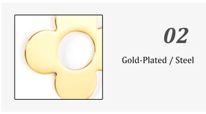 Macro view of gold-plated stainless steel flower earring showing high polish finish