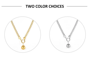 Polished metal ball pendant necklaces available in gold and silver finishes