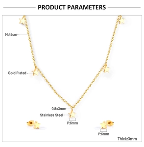 Paramètres détaillés du coffret bijoux étoile en acier inoxydable plaqué or