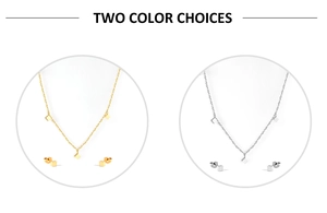 Parure de bijoux minimaliste avec pendentifs cubes géométriques en doré et argenté