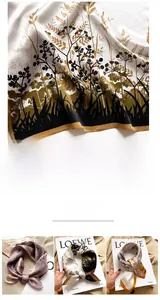 Detail of premium printed silk scarf showing fine machine-rolled edges and floral patterns