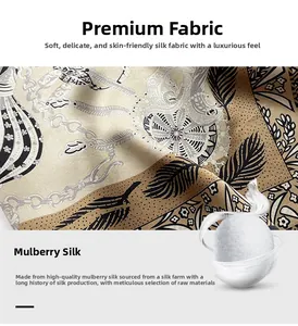 Close-up of premium mulberry silk scarf showing intricate paisley patterns and soft texture