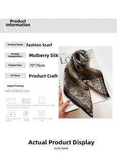 Detailed view of 70x70cm mulberry silk scarf washing instructions and fabric texture