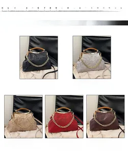 Detailansicht der Vintage-Relief-Handtaschen in Schwarz, Grau, Khaki, Weinrot und Kaffee