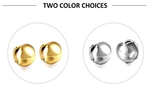 Boucles d'oreilles boules en acier inoxydable 18K en finitions or et argent