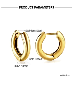 Fiche technique détaillée pour boucles d'oreilles créoles dorées 3,8x17,8 mm