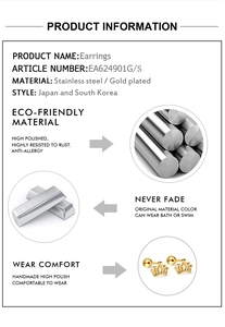 Vue détaillée de boucles d'oreilles couronne dorées en acier inoxydable hypoallergénique