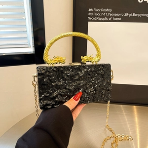 Borsa da Sera Clutch in Acrilico Con Manico a Drago e Tracolla a Catena Vintage Borsa da Festa Donna Banchetto