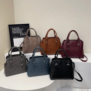Sacs cabas en cuir PU vintage en six couleurs avec doubles poignées et bandoulières