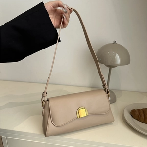 Sac Sous Les Aisselles Baguette Femmes Sac Bandoulière Similicuir Rétro Français Minimaliste Boucle Métal Doré Petit Sac Carré Quotidien