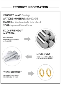 Détail de boucles d'oreilles créoles torsadées en acier plaqué or, sans rouille et chic