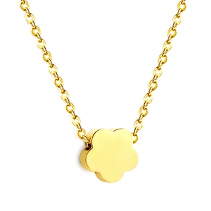 Elegante goldene Blumenhalskette mit hochpolierter Edelstahl-O-Kette für Damen