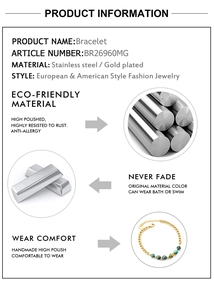 Polished waterproof gold plated stainless steel bracelet detail with anti-allergy features