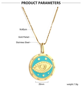 Détails du pendentif Tarot œil de protection 25mm avec paramètres de taille et poids