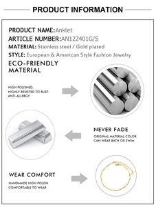 Detail specifications of gold plated stainless steel anklet with hypoallergenic properties