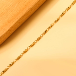 Bracelet de cheville doré minimaliste avec perles et maillons ovales pour bijoux de plage