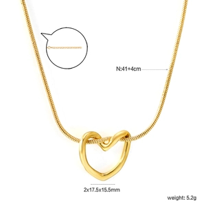Collier exquis plaqué or 18 carats avec pendentif coeur évidé et chaîne réglable
