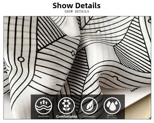 Breathable and lightweight silk-like fabric with geometric print and soft texture