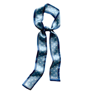 Élégant foulard étroit bleu clair à pois blancs pour cou ou poignée de sac