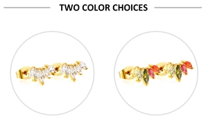 Comparaison de boucles d'oreilles marquise avec cristaux blancs et pierres colorées