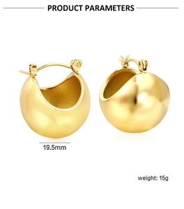 Détails des boucles d'oreilles boules en or 18K avec diamètre 19,5 mm et poids de 15 g