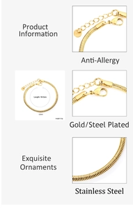 Detail der 18K vergoldeten Schlangenkette aus Edelstahl mit verstellbarem Verschluss
