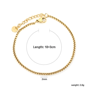 Minimalistisches 18K vergoldetes Edelstahl-Schlangenarmband mit Karabinerverschluss