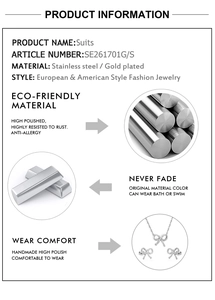 Vue détaillée montrant la finition polie de la parure bijoux nœud en acier inoxydable