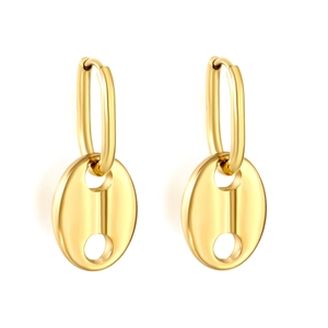 Boucles d'oreilles nez de cochon en acier inoxydable doré poli pour femme