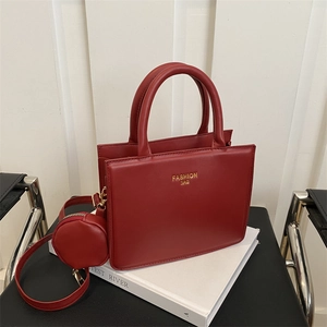 Women Crossbody Bag PU Leather Small Square Handbag Versatile Shoulder Bag Commuter Fashion With Round Coin Purse