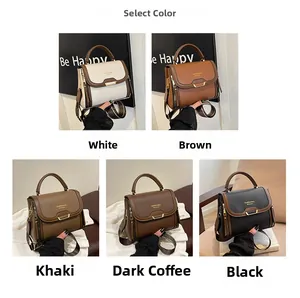 Detailed view of women's crossbody bags in five colors with lychee pattern texture