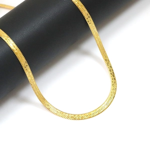 Polished gold-plated stainless steel snake chain necklace for women fashion