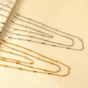 Mehrlagige 18K vergoldete Edelstahl-Kugelkette in Gold und Silber für Damen