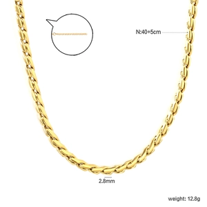 Collier rétro en acier inoxydable de 2,8mm de large avec extension de 40+5cm
