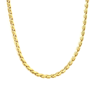 Collier à grosse chaîne en acier inoxydable plaqué or 18 carats pour femme style tendance
