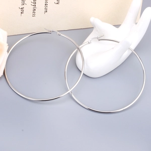 Minimalist Stainless Steel Hoop Earrings For Women Highly Polished Large Circle Hypoallergenic Punk Jewelry