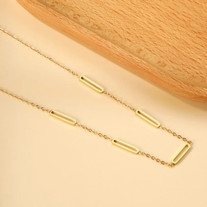 Collana Con Pendente A Anelli Intrecciati Geometrici Minimalisti In Acciaio Inossidabile Placcato Oro Gioielli Eleganti Da Donna