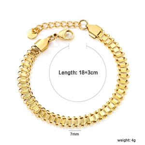 Γυναικείο βραχιόλι από ανοξείδωτο ατσάλι 18K 18cm συν 3cm προέκταση αλυσίδας