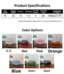 Tableau des tailles et dimensions du petit sac bandoulière en similicuir avec perles