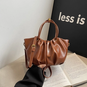 Sac Bandoulière Nuage Plissé Femmes Cuir PU Mode Petit Sac À Main Seau Tote Pour Style Décontracté Quotidien