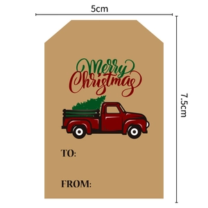 Christmas Gift Labels Kraft Paper Stickers Merry Christmas To From Name Tag Rectangular Labels For Gift Wrapping Party