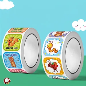 Cartoon Animal Reward Stickers Copperplate Adhesive Praise Labels For Teachers Classroom Kindergarten Students Encouragement Cute Colorful