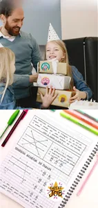 Adesivi premio animali tondi usati su scatole regalo e quaderni scolastici per studenti