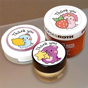 Cartoon dinosaur Thank You stickers for gift sealing and handmade package decoration