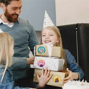 Simpatici adesivi premio per bambini con animali e motivi colorati di lecca-lecca e stelle