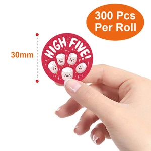 Simpatici adesivi High Five per bambini, etichette premio rotonde colorate 30mm
