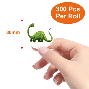 300 pieces per roll of 30mm cartoon dinosaur reward stickers for kids stationery